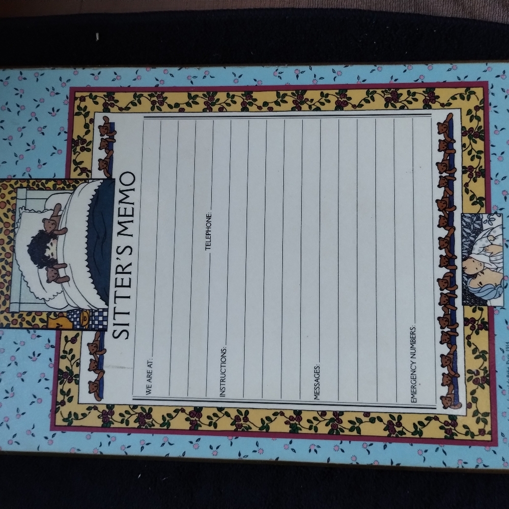 Vintage Sitter's Memo Board